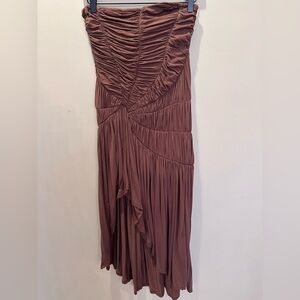 Elegant Cocoa Ruched Dress